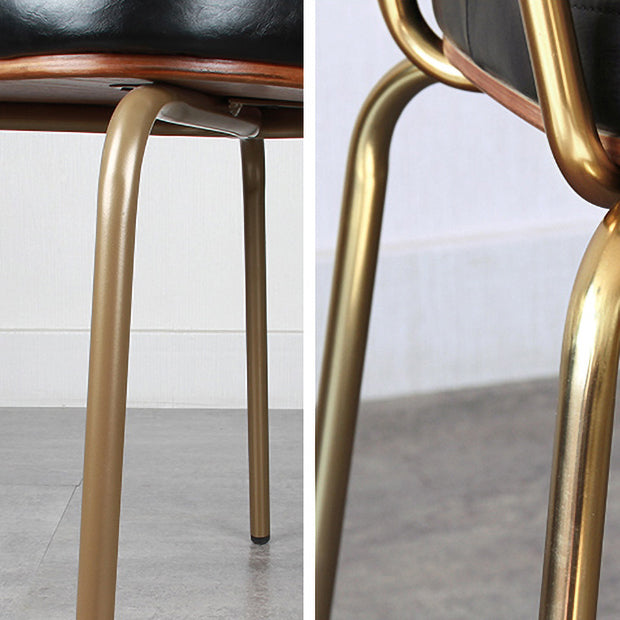 Cuir d'unité centrale de style industriel dinant des chaises ouvertes arrière dinant des chaises latérales sans bras