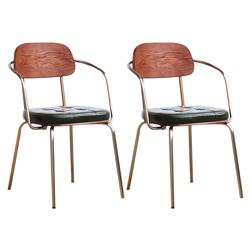 Cuir d'unité centrale de style industriel dinant des chaises ouvertes arrière dinant des chaises latérales sans bras
