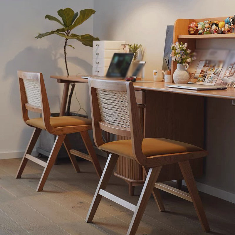 Silla de comedor de madera de estilo contemporáneo, respaldo abierto, silla lateral para cocina