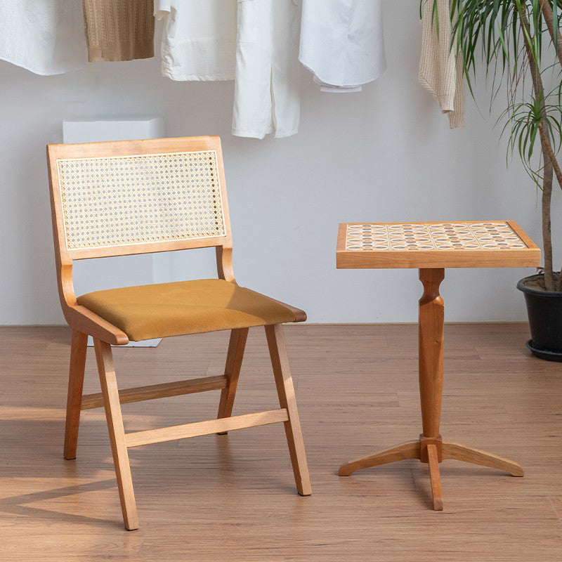 Silla de comedor de madera de estilo contemporáneo, respaldo abierto, silla lateral para cocina
