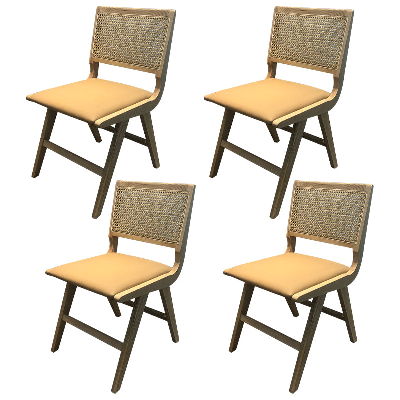 Silla de comedor de madera de estilo contemporáneo, respaldo abierto, silla lateral para cocina