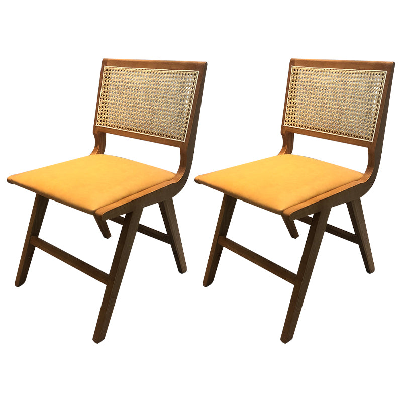 Silla de comedor de madera de estilo contemporáneo, respaldo abierto, silla lateral para cocina