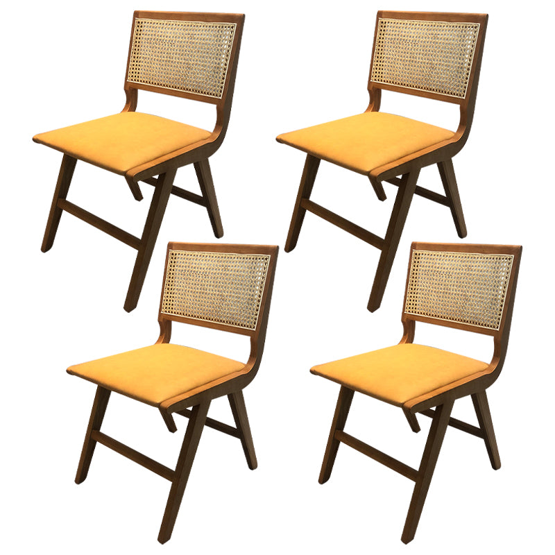 Silla de comedor de madera de estilo contemporáneo, respaldo abierto, silla lateral para cocina