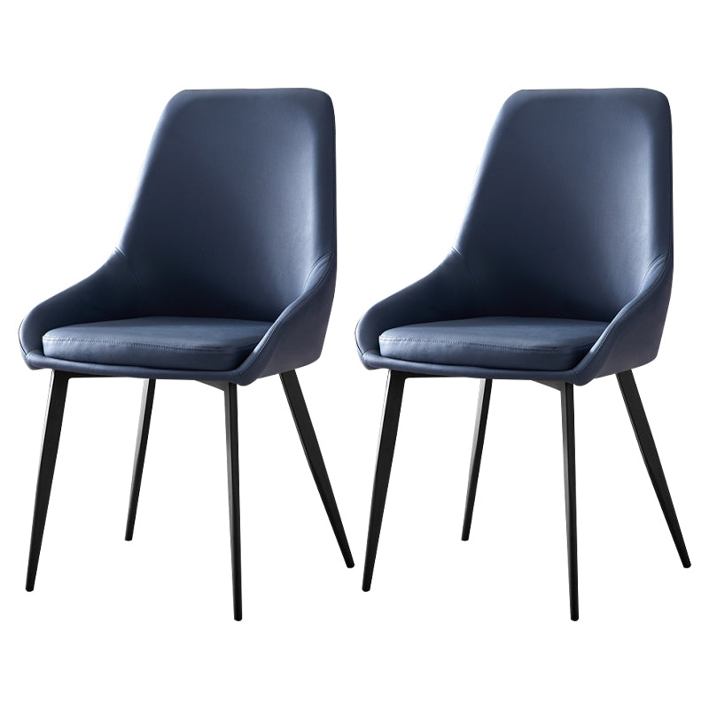 Sillas de comedor de cuero contemporáneas, sillón tapizado con patas de metal para restaurante