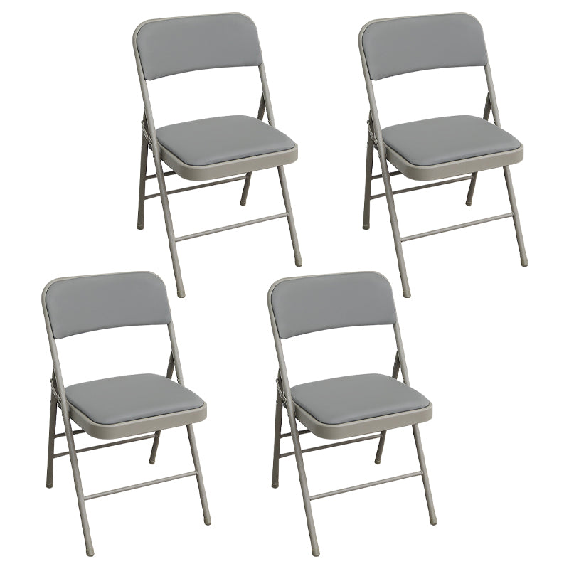 Silla de comedor de metal contemporáneo, silla lateral plegable sin brazos para el hogar, con respaldo abierto
