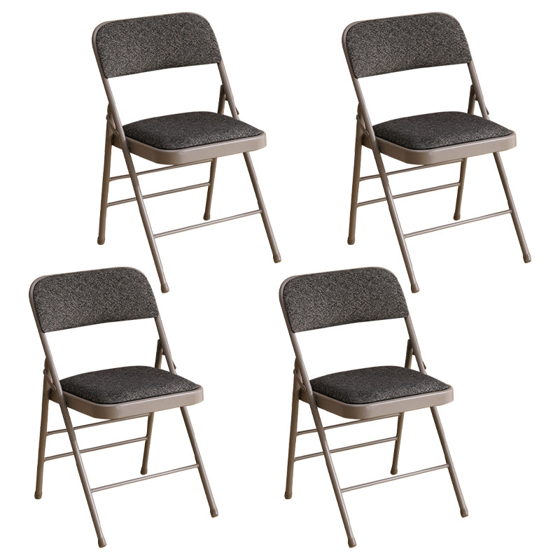 Silla de comedor de metal contemporáneo, silla lateral plegable sin brazos para el hogar, con respaldo abierto
