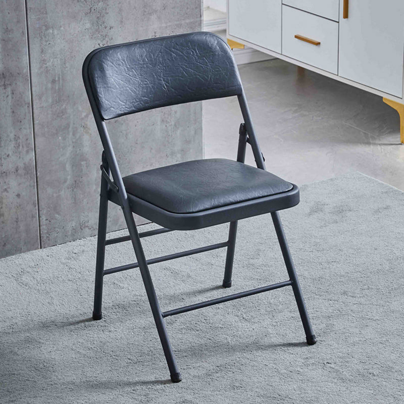 Chaise de salle à manger contemporaine en métal, chaise d'appoint pliante sans accoudoirs à dossier ouvert, pour la maison