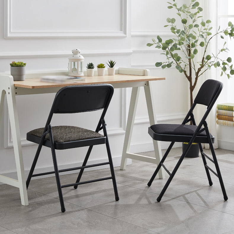 Silla de comedor de metal contemporáneo, silla lateral plegable sin brazos para el hogar, con respaldo abierto