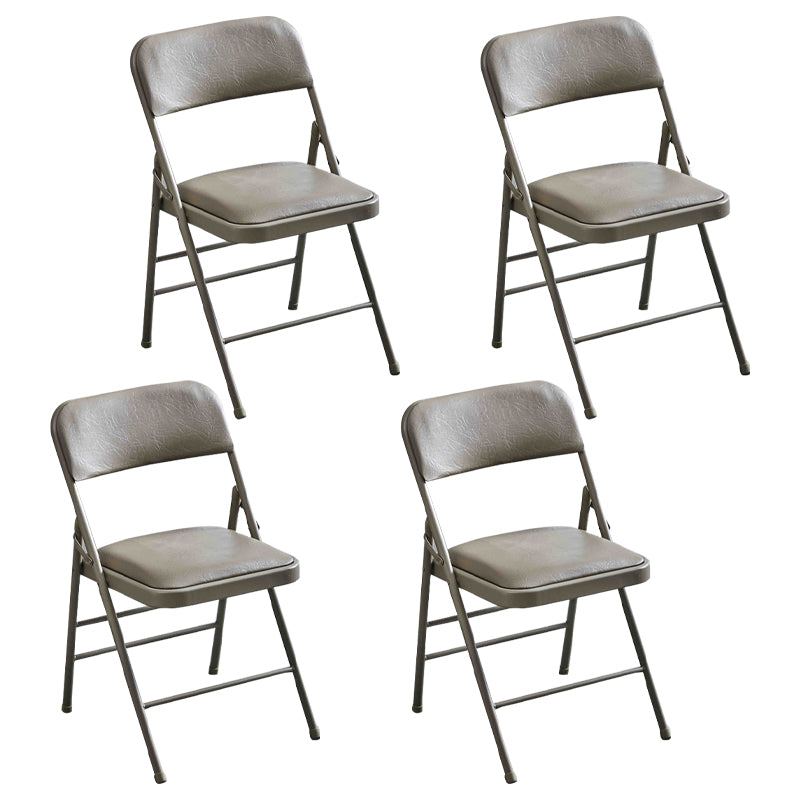 Silla de comedor de metal contemporáneo, silla lateral plegable sin brazos para el hogar, con respaldo abierto