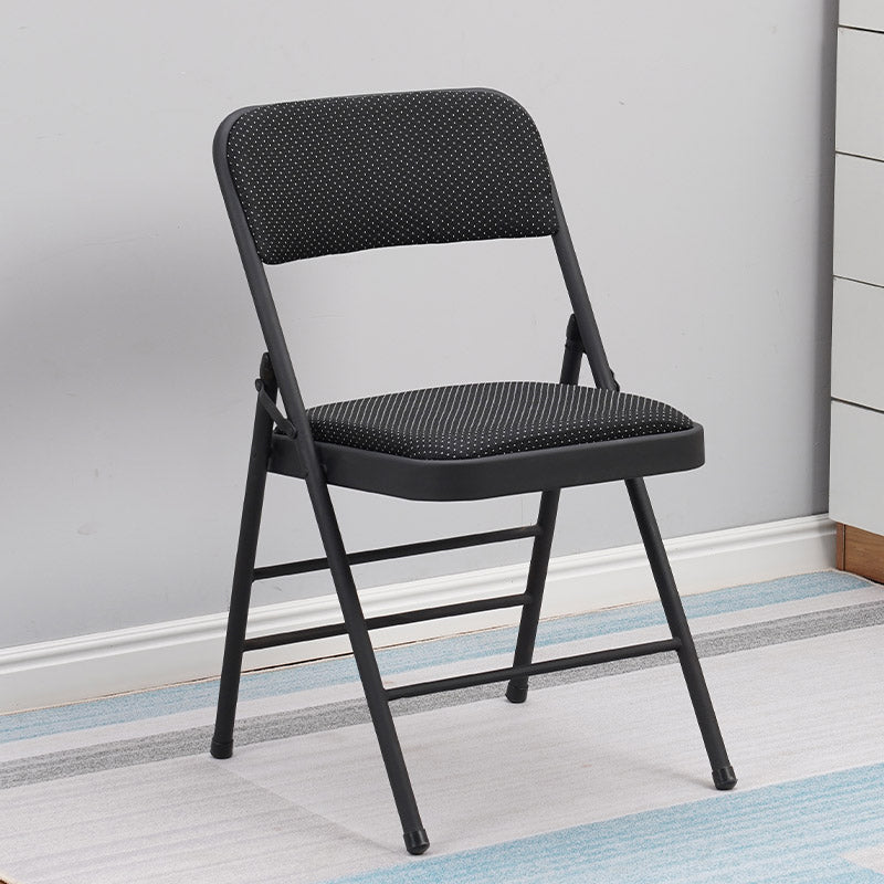Silla de comedor de metal contemporáneo, silla lateral plegable sin brazos para el hogar, con respaldo abierto