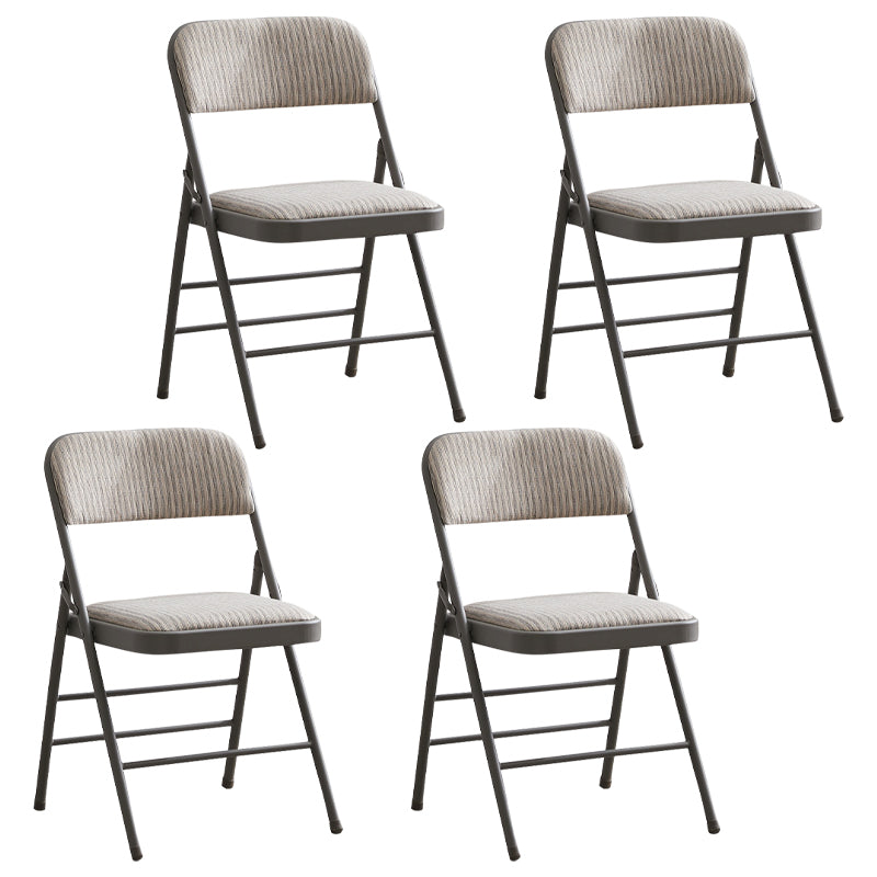 Silla de comedor de metal contemporáneo, silla lateral plegable sin brazos para el hogar, con respaldo abierto