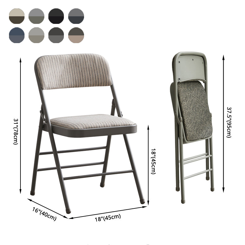 Silla de comedor de metal contemporáneo, silla lateral plegable sin brazos para el hogar, con respaldo abierto