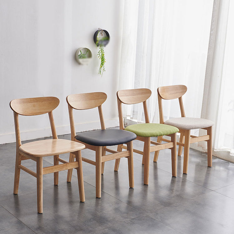 Sillas de comedor de madera de estilo moderno, silla auxiliar de comedor con respaldo abierto para cocina (juego de 2)