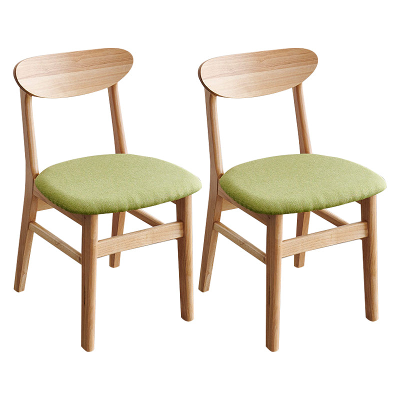 Chaises de salle à manger en bois de style contemporain, chaise d'appoint à dossier ouvert pour cuisine (Ensemble de 2)