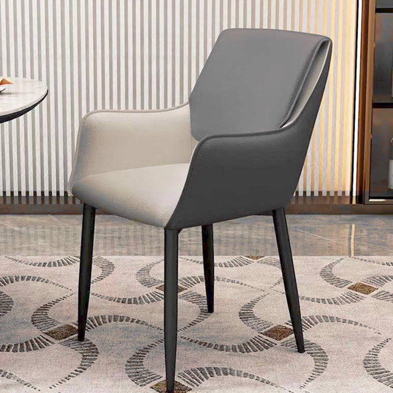 Chaises de salle à manger contemporaines en simili cuir, fauteuil rembourré avec pieds en métal pour restaurant