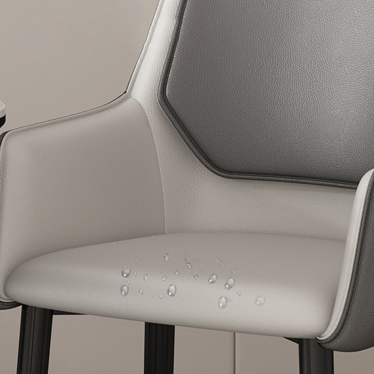 Sillas de comedor de piel sintética contemporáneas, sillón tapizado con patas de metal para restaurante
