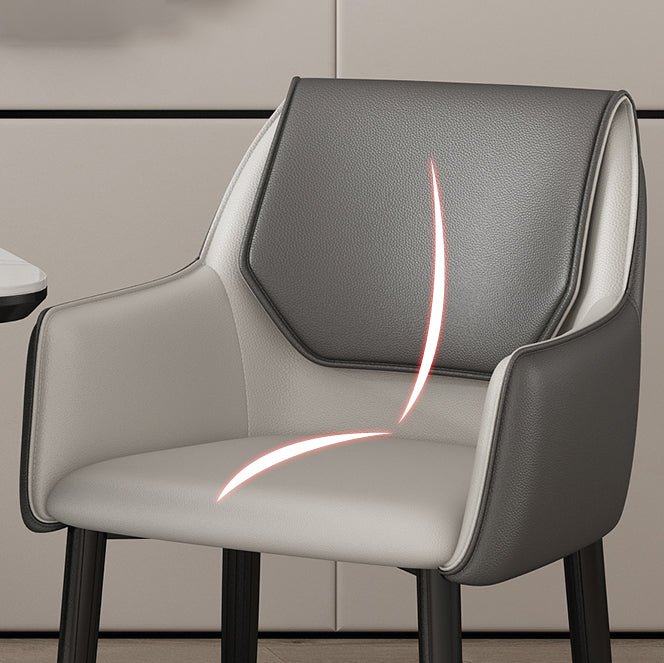 Sillas de comedor de piel sintética contemporáneas, sillón tapizado con patas de metal para restaurante
