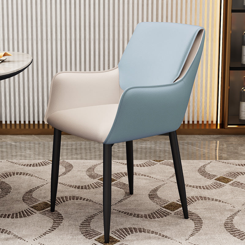 Chaises de salle à manger contemporaines en simili cuir, fauteuil rembourré avec pieds en métal pour restaurant