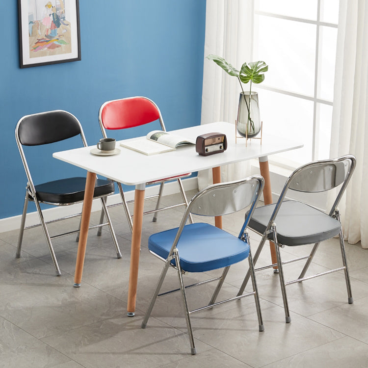 Chaise d'appoint moderne en métal, intérieur et extérieur, sans accoudoirs, coussinée, dossier ouvert, pour salle à manger