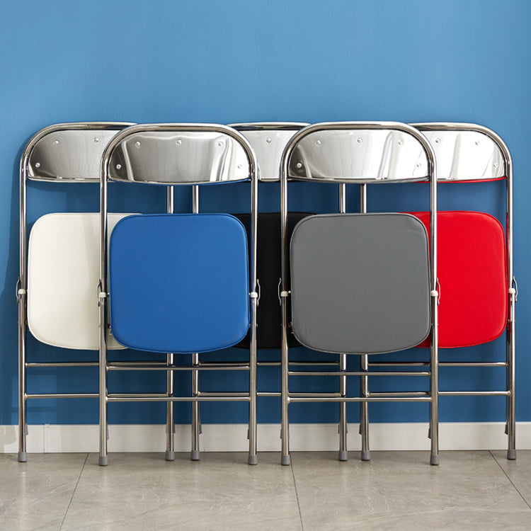 Chaise d'appoint moderne en métal, intérieur et extérieur, sans accoudoirs, coussinée, dossier ouvert, pour salle à manger