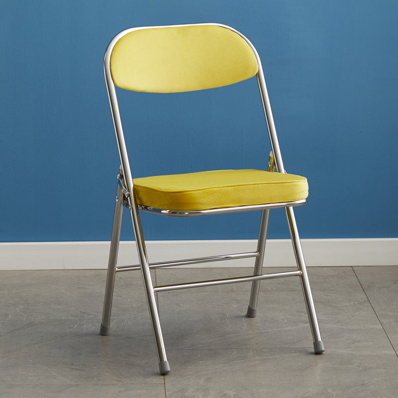 Chaise d'appoint moderne en métal, intérieur et extérieur, sans accoudoirs, coussinée, dossier ouvert, pour salle à manger