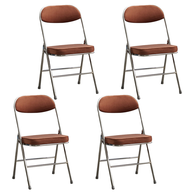 Chaise d'appoint moderne en métal, intérieur et extérieur, sans accoudoirs, coussinée, dossier ouvert, pour salle à manger