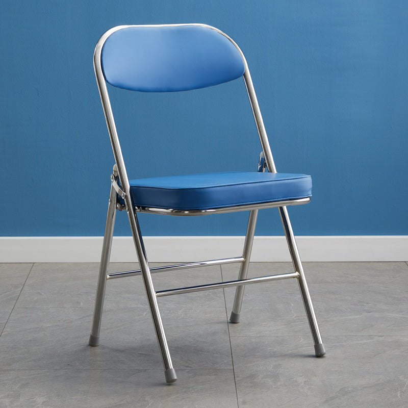 Chaise d'appoint moderne en métal, intérieur et extérieur, sans accoudoirs, coussinée, dossier ouvert, pour salle à manger