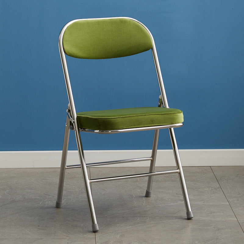 Chaise d'appoint moderne en métal, intérieur et extérieur, sans accoudoirs, coussinée, dossier ouvert, pour salle à manger