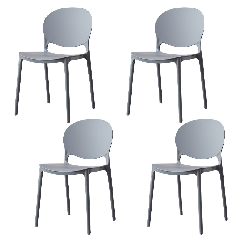 Chaise de salle à manger scandinave en plastique, dossier ouvert, finition mate
