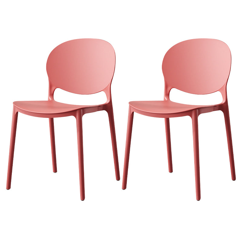 Chaise de salle à manger scandinave en plastique, dossier ouvert, finition mate