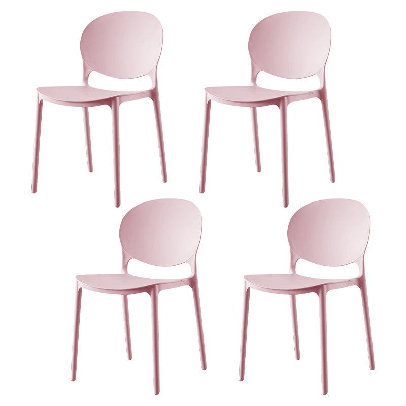 Chaise de salle à manger scandinave en plastique, dossier ouvert, finition mate