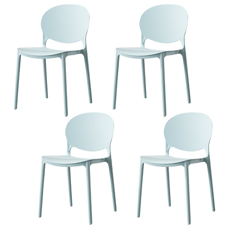 Chaise de salle à manger scandinave en plastique, dossier ouvert, finition mate