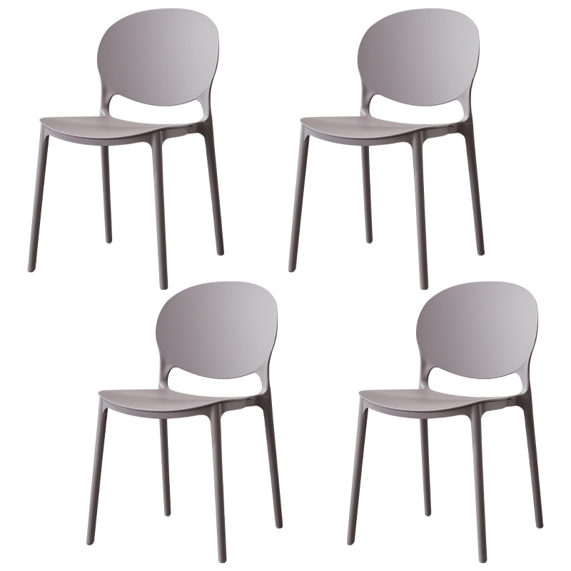 Chaise de salle à manger scandinave en plastique, dossier ouvert, finition mate