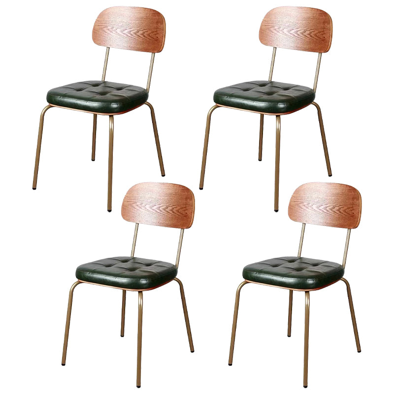 Industriële stijl PU lederen eetkamerstoelen Open rug Dineerarm zijstoelen voor thuis