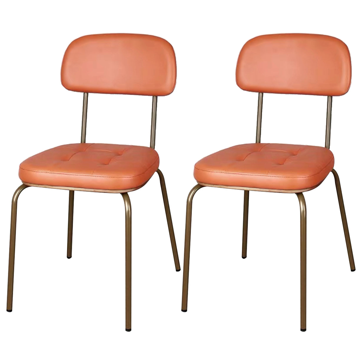 Industriële stijl PU lederen eetkamerstoelen Open rug Dineerarm zijstoelen voor thuis
