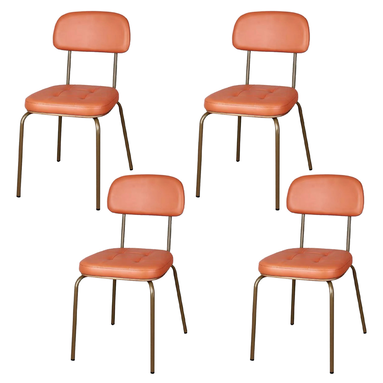 Industriële stijl PU lederen eetkamerstoelen Open rug Dineerarm zijstoelen voor thuis