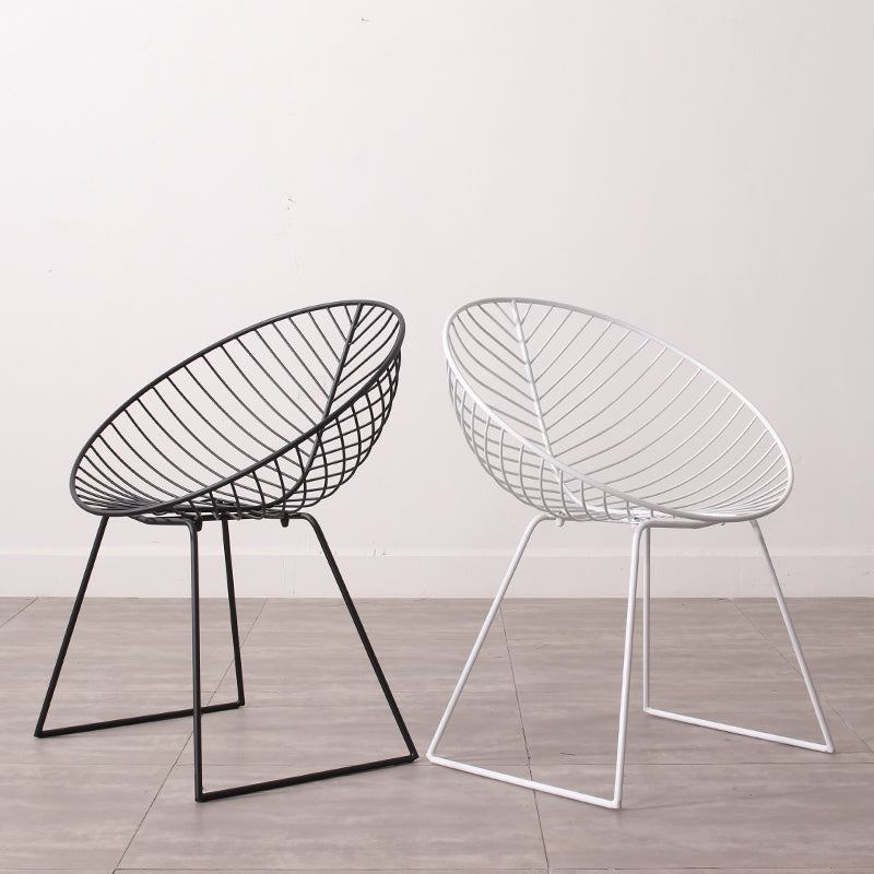 Sillas de comedor sin brazos de estilo industrial, sillas laterales con patas de metal