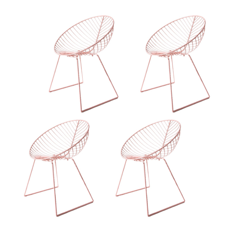 Sillas de comedor sin brazos de estilo industrial, sillas laterales con patas de metal