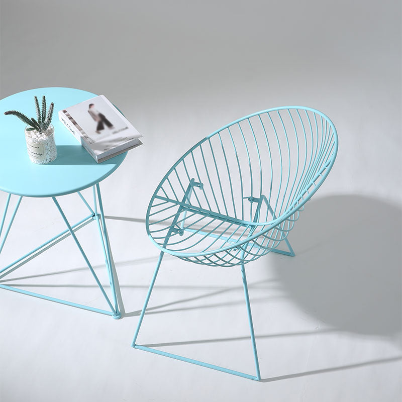 Sillas de comedor sin brazos de estilo industrial, sillas laterales con patas de metal