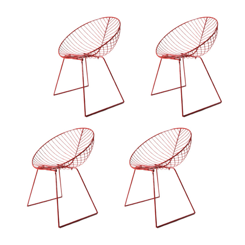 Sillas de comedor sin brazos de estilo industrial, sillas laterales con patas de metal