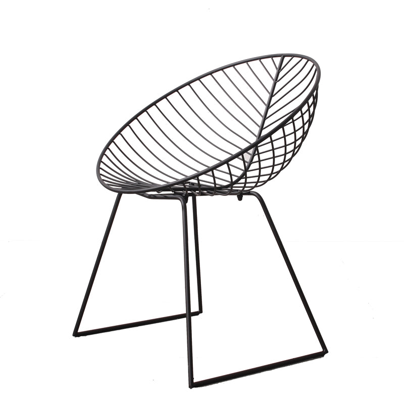 Sillas de comedor sin brazos de estilo industrial, sillas laterales con patas de metal