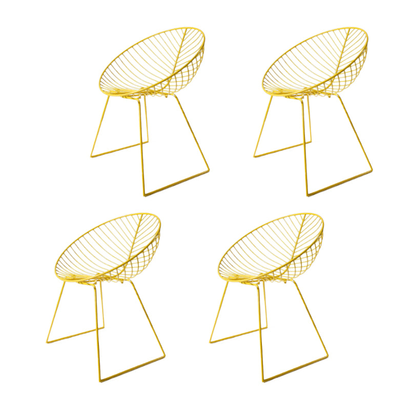 Sillas de comedor sin brazos de estilo industrial, sillas laterales con patas de metal