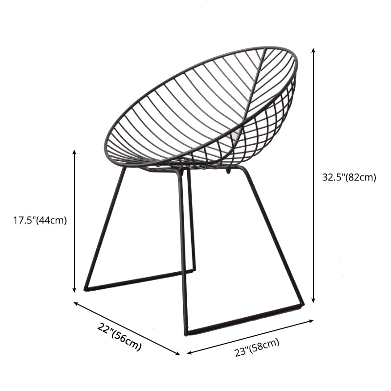 Sillas de comedor sin brazos de estilo industrial, sillas laterales con patas de metal