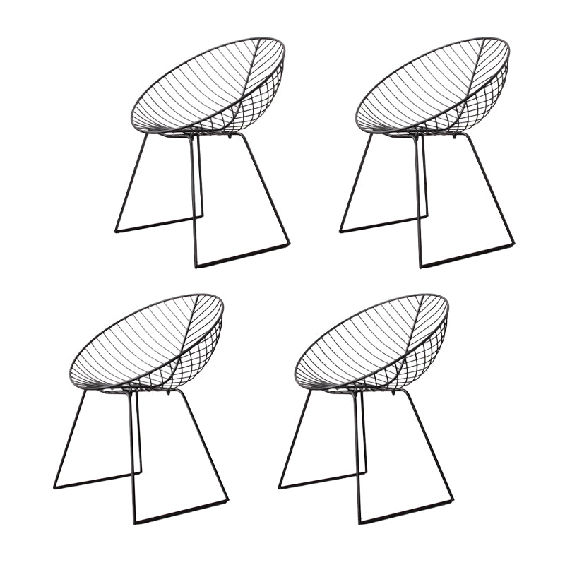 Sillas de comedor sin brazos de estilo industrial, sillas laterales con patas de metal