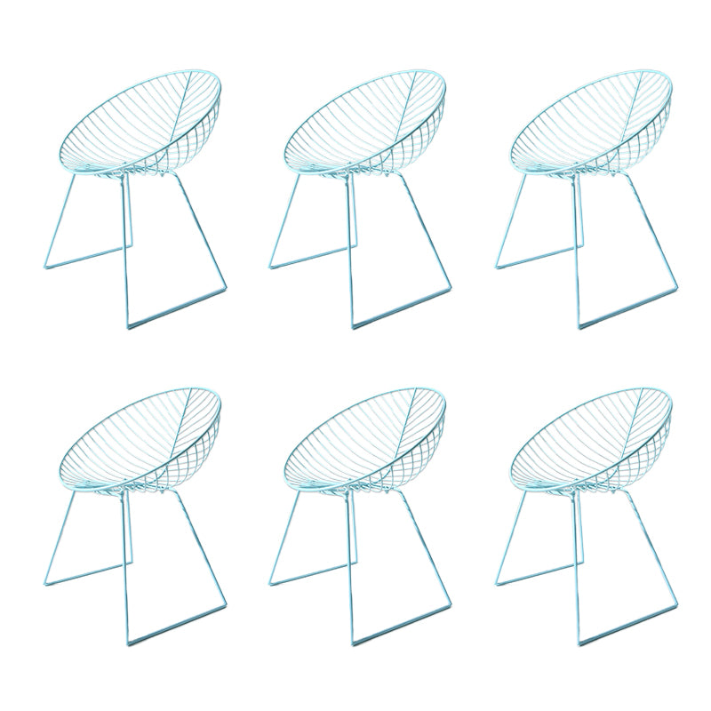 Sillas de comedor sin brazos de estilo industrial, sillas laterales con patas de metal