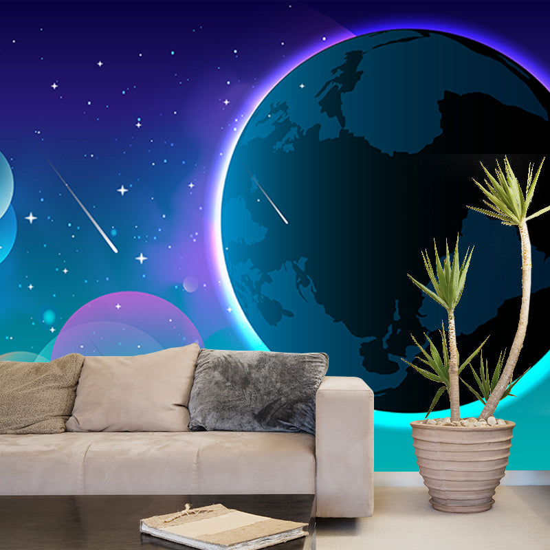 Cosmic Space Illustration Wall Covering for Home Wall Decor, Water Resistant