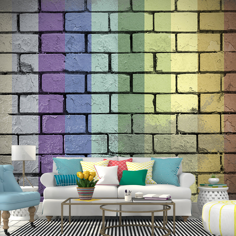 Industrial Style Brick Wall Mural Living Room Wall Art, Personalized Size Available
