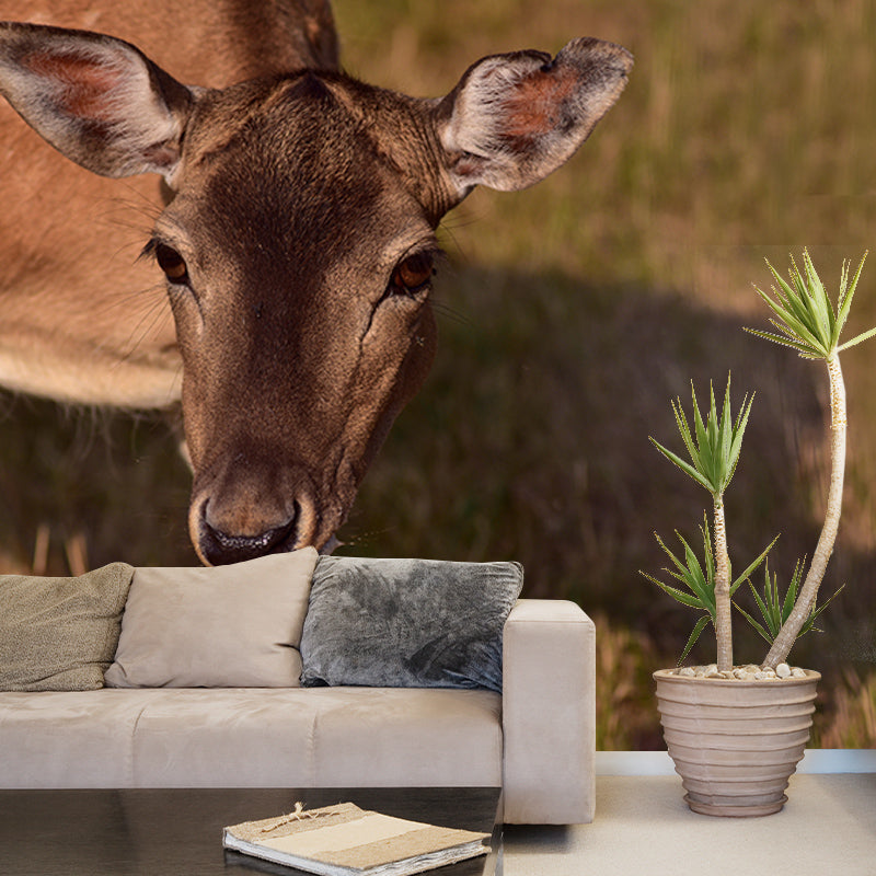 Deer Contemporary Wall Art Waterproofing Mural Wallpaper for Dining Room