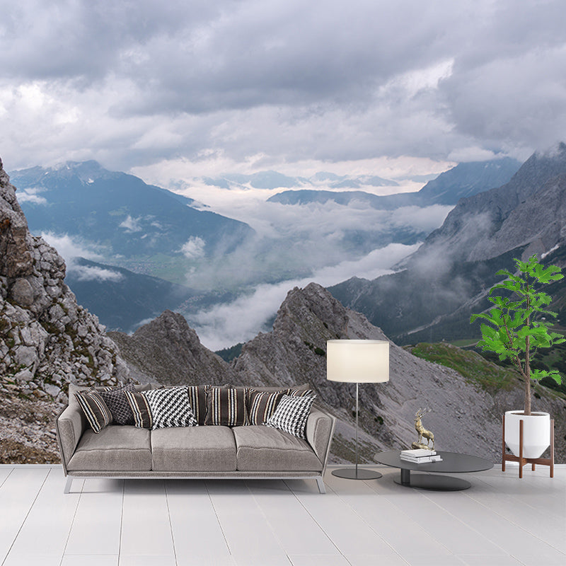 Quiet Mountain View Mural Wallpaper Waterproofing Wall Art, Customized Size Available