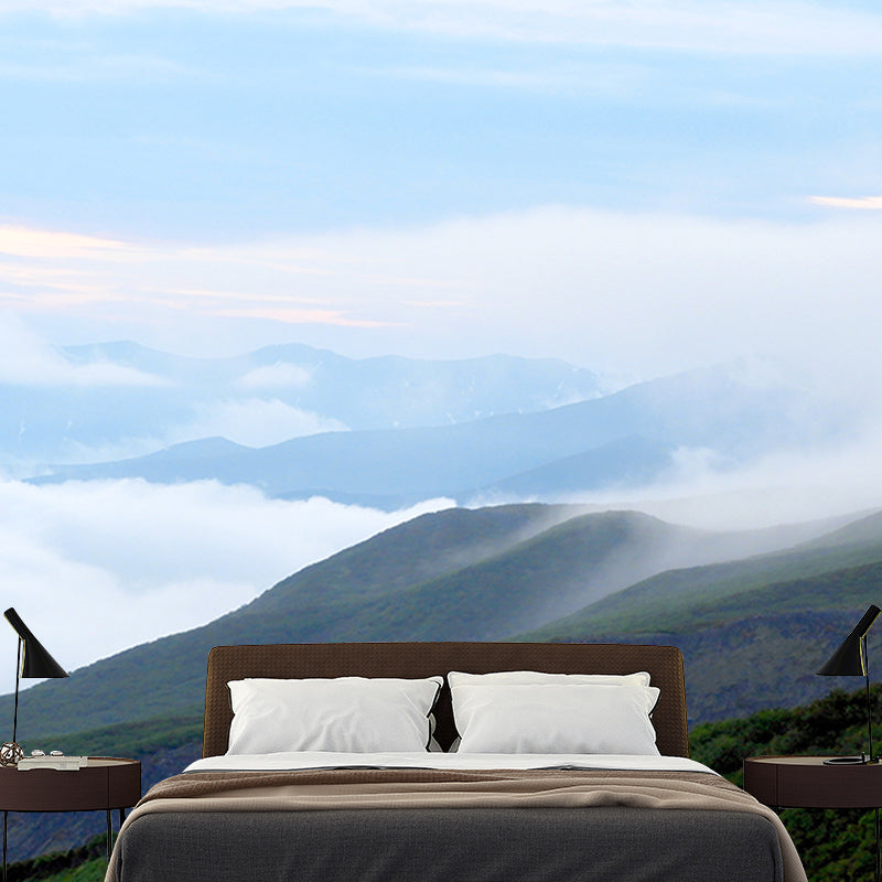 Quiet Mountain View Mural for Living Room Decoration Moisture Resistant, Custom Size Available